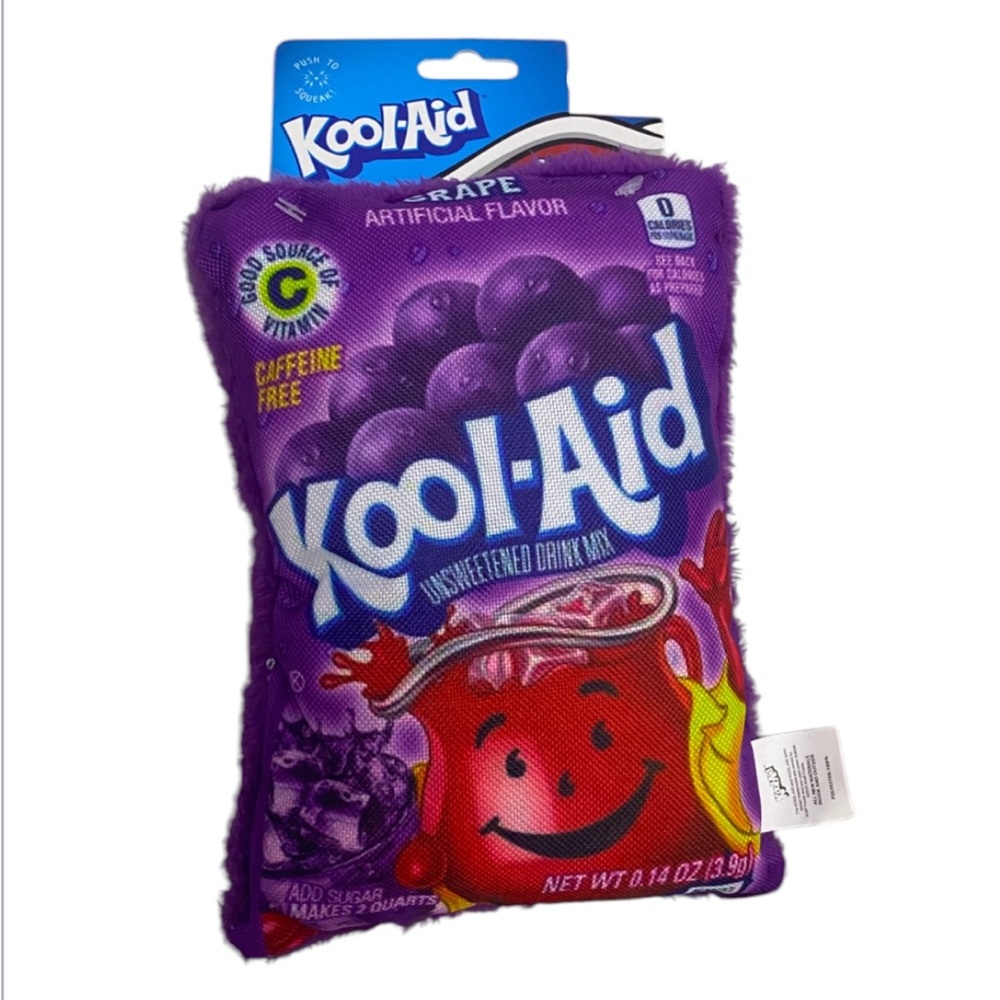 BNWT KOOL AID GRAPE DOG TOY PLUSH SQUEAKY & CRINKLE